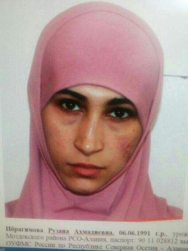Police in Sochi, Russia, hand out fliers to hotels warning of a woman they believe could be a terrorist and who may currently be in the city. One flier asks workers to be on the lookout for Ruzanna Ibragimova (pictured), described as the widow of a member of a militant group from the Caucuses. (Photo credit: Russian Security Services)