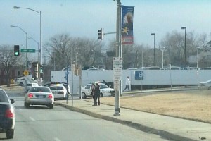 Crime scene near KCK City Hall after a deadly shooting on January 16. (Photo Courtesy: Alex Eskina/Twitter: @AlexEskina)
