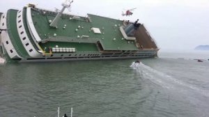 Footage from the South Korean Coast Guard shows rescue efforts from the sinking Sewol ferry off the coast of South Korea, April 16, 2014.