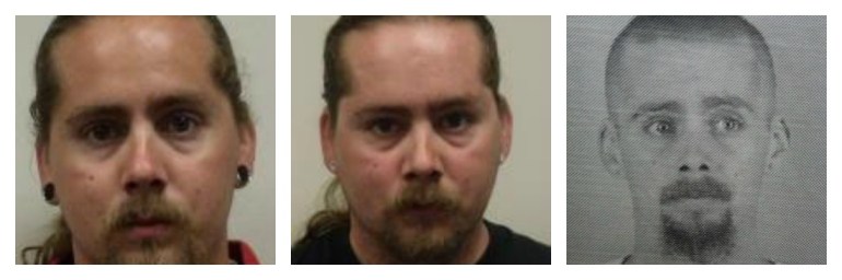 The picture on the far left from the Jackson County sex crimes website is a Joshua William Boyd from Nov. 2012. The middle pic is from May 2013. The last picture is the man, also named Joshua Boyd, who police say stole a police car and a shotgun. They continued to look for him on Wednesday, Aug. 27.