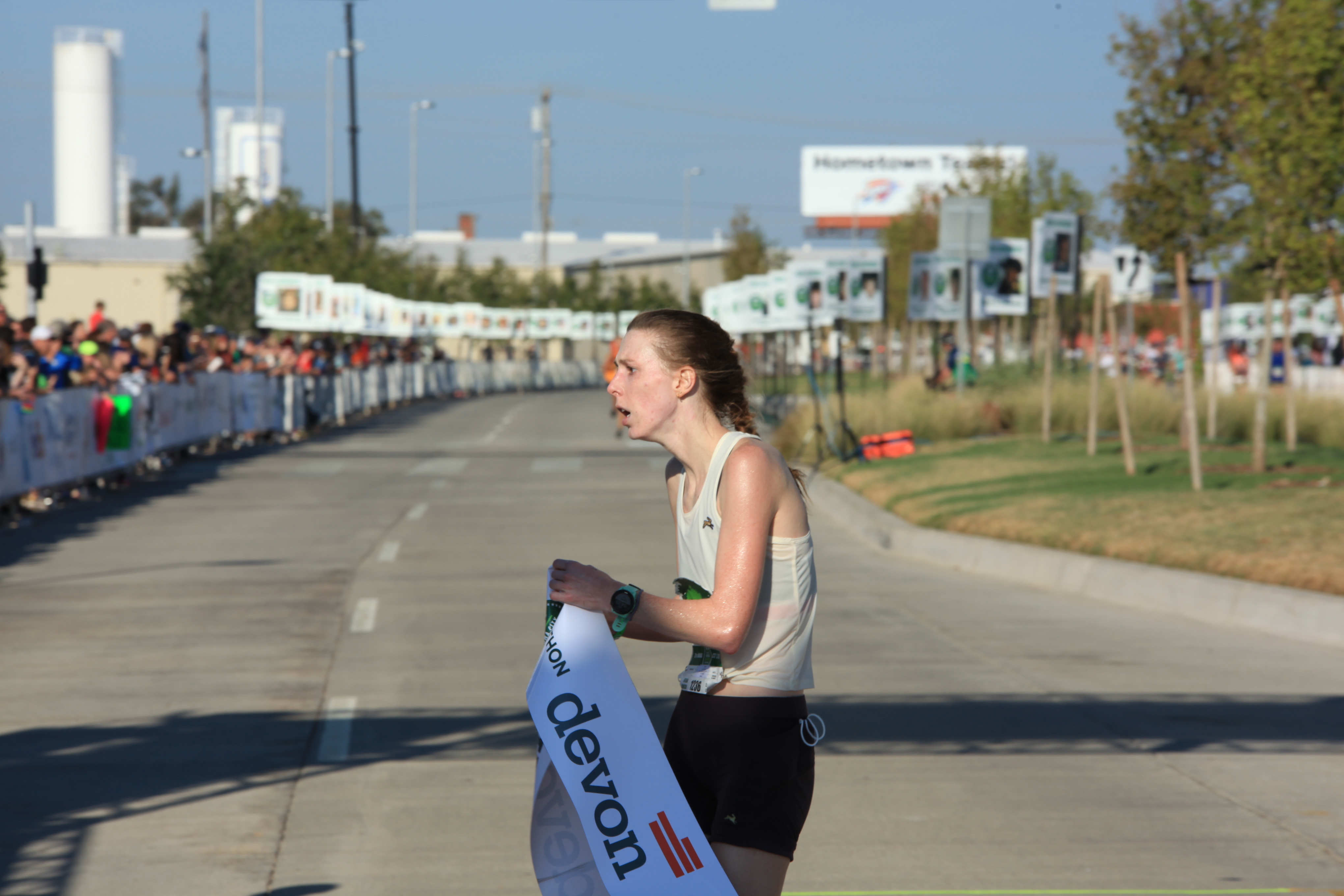 Layne Hammer wins the Women's Oklahoma City Memorial Marathon 2021 