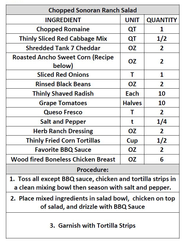 Sonoran ranch salad recipe